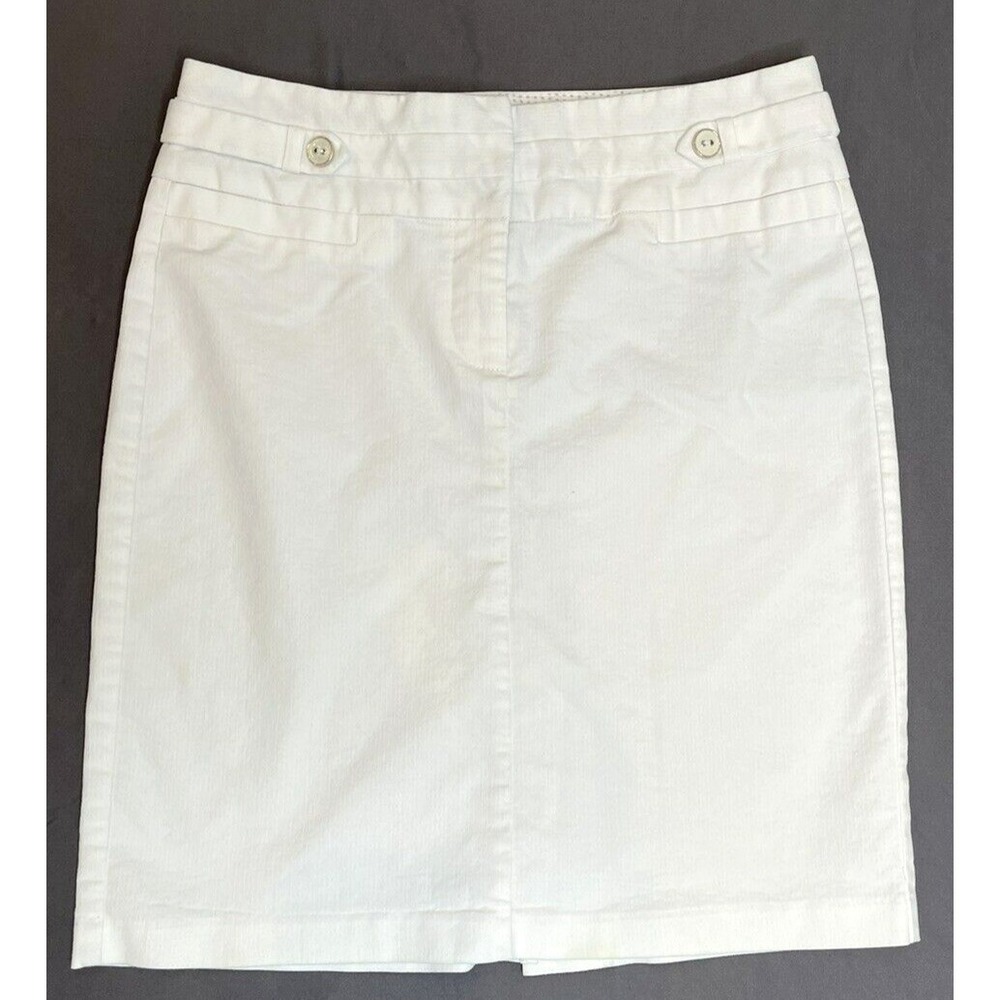 Maurices Women's Size 7/8 White Knee Length Pencil Dressy Skirt